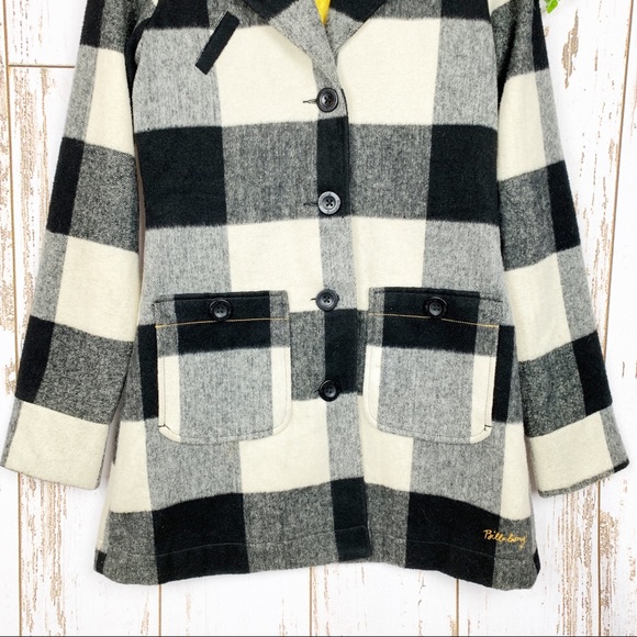 Billabong Gingham Plaid Wool Blend Midi Jacket EUC - Picture 5 of 9